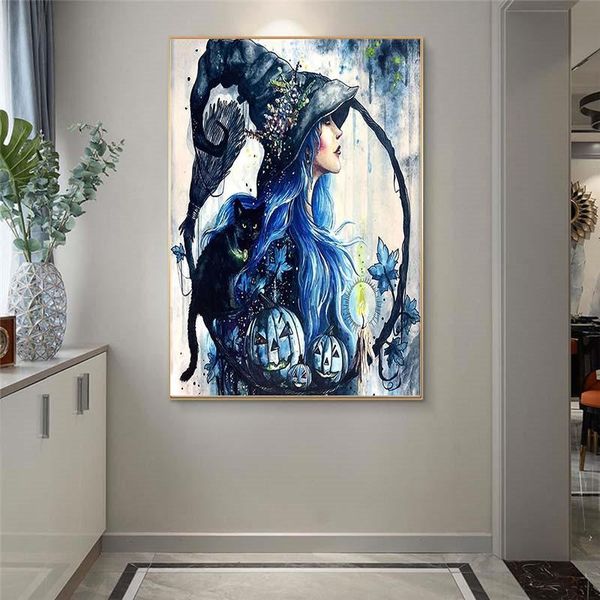 

paintings halloween witch poster wall art canvas painting nordic posters and prints pictures for living home decoration frameless