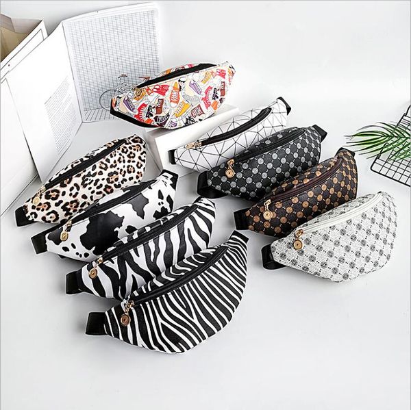 

high-quality women retro leopard print bag waist packet men's and women's chest bale outdoor sports portable one-shoulder messenge