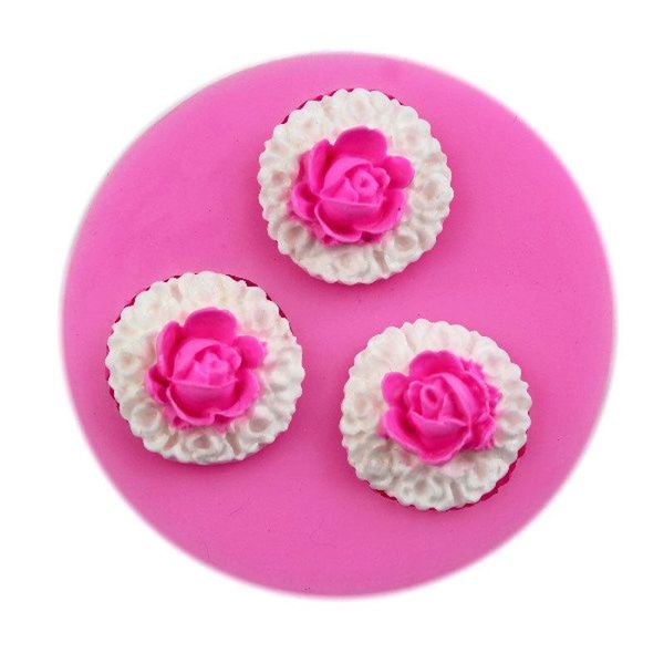 

cake tools soft diy silicone three flowers shaped mold fondant chocolate bakeware non-stick decorating mould gift