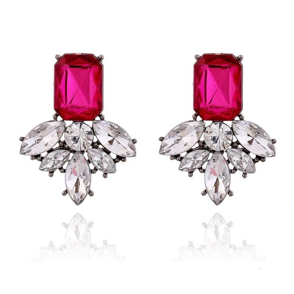 

new earrings fashion alloy inlaid diamond flower earrings for women, Golden