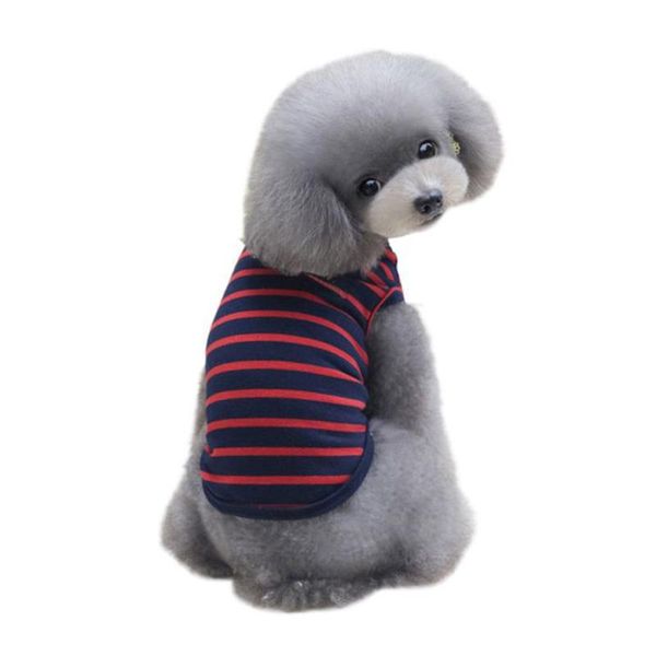 

dog apparel tinghao small pet puppy stripes t-shirt cat vest shirt clothes costume