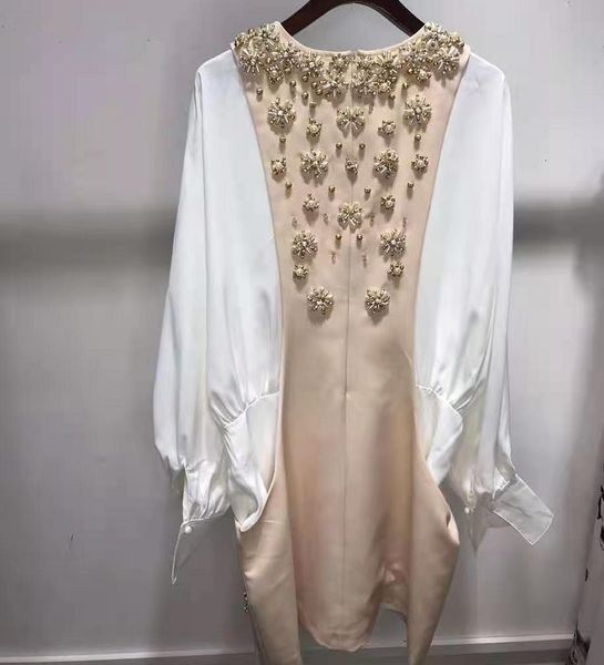 

dresses spring summer women hand made beading deco long sleeve casual party club vestidos festa, Black;gray