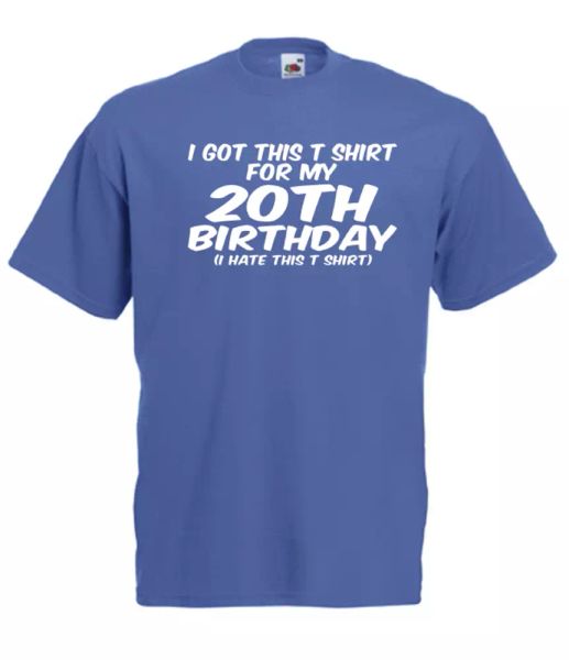 

20th birthday xmas gift idea men women t shirts multi-color s-2xl, White;black