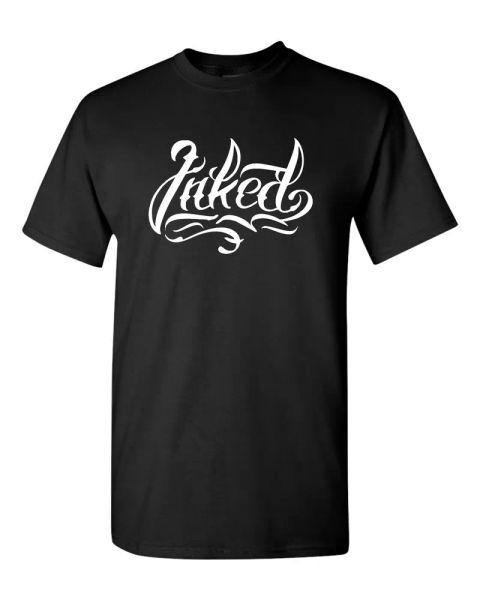 

inked tattoed men's tee shirt 1257, White;black
