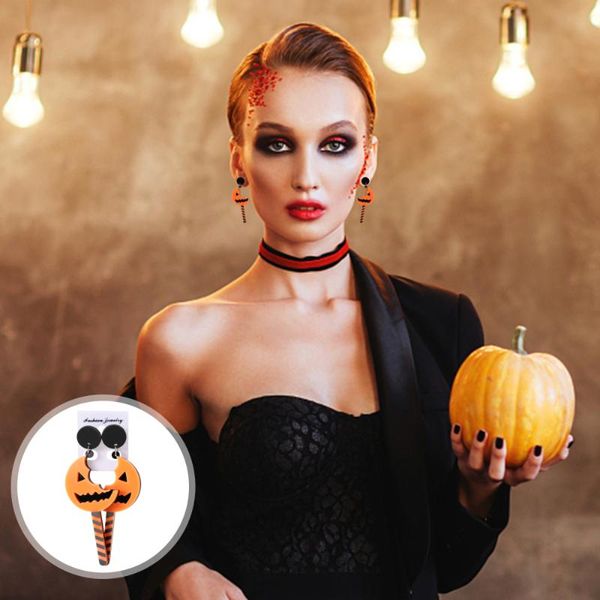 

dangle & chandelier 1 pair pumpkin earrings funny acrylic earbob decor, Silver