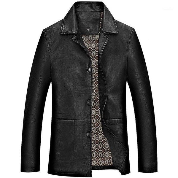 

jacket men sheepskin soft pu leather jackets spring autumn vintage motorcycle biker faux business casual coat 4xl1, Black;brown