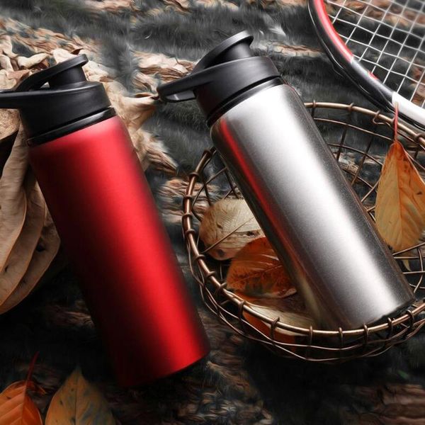 

water bottles portable stainless steel sports bottle straight drink bicycle travel cold kettle sport flask