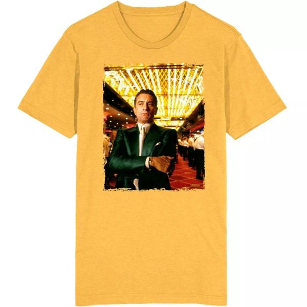 

robert de niro casino las vegas movie fan t shirt, White;black