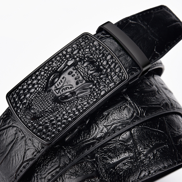 

designers belt mens leather automatic buckle business casual high-quality crocodile pattern leather belt with automatic dropshi, Black;brown