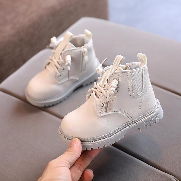 

boots kids casual shoes warm ankle children water proof boys fashion leather soft antislip girl sport autumn winter, Black;grey