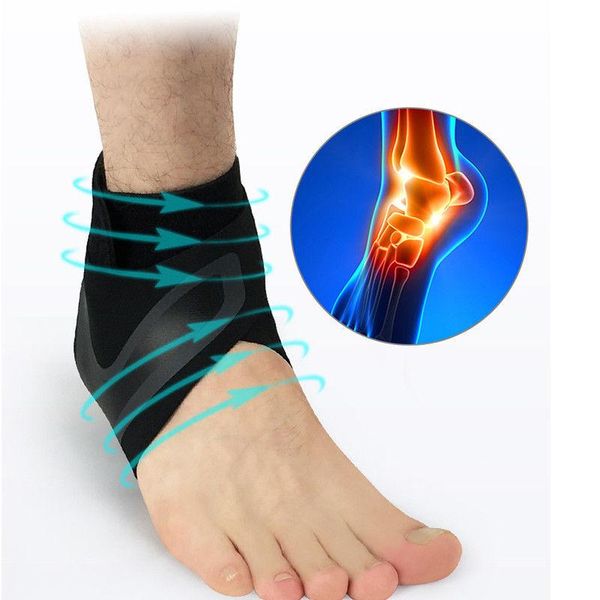 

ankle support 1 pc compression protectors anti sprain outdoor basketball football brace supports straps bandage wrap foot safety, Blue;black