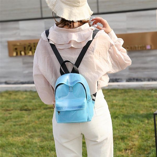 

backpack fashion women's ladies pvc transparent mini bags summer solid