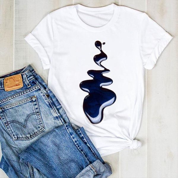 

fingernail 3d make up women t shirt kawaii style summer tee clothes graphic, White