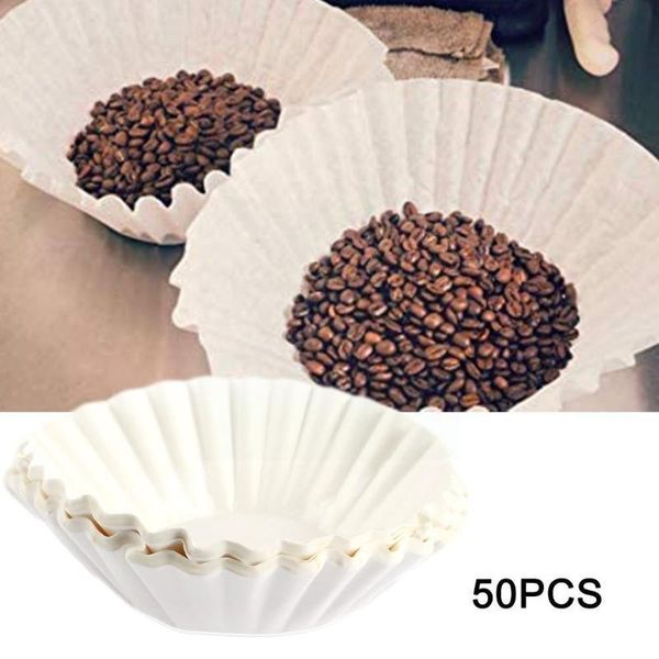 

coffee filters 50pcs/set white filter papers natural wood pulp maker tea type paper cup bowl home accessories c s7s1