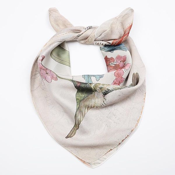 

scarves 2021 fashion design brand women silk scarf square head scarfs female satin hijab shawl wrap lady headband bandana, Blue;gray