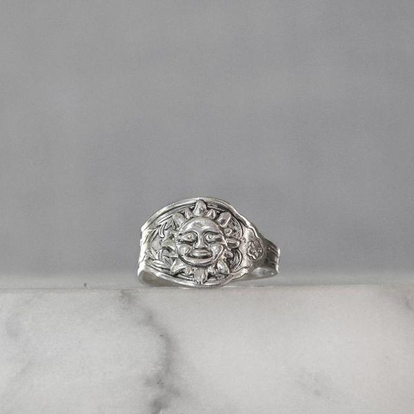 

cluster rings simple sun ring silver color stacking for women girl party jewelry fashion accessories finger female bijoux, Golden;silver