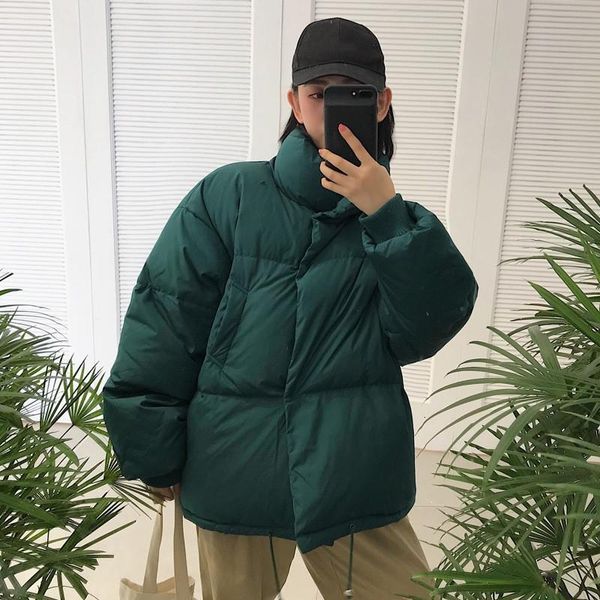

Women's Down & Parkas Women Winter Warm Thick Soild Pockets Cotton Outerwear Female Oversize Loose Wadded Jackets LEA0, Black