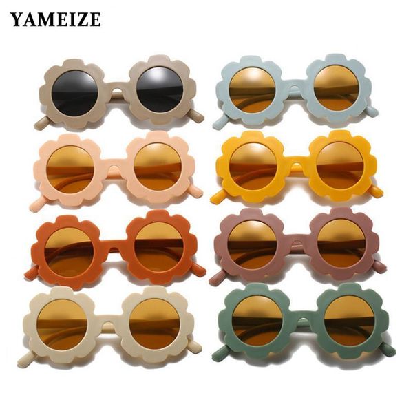 

sunglasses wholesale flower kids round glasses baby fashion colors boys girls eyewear uv protection oculos de sol, Blue