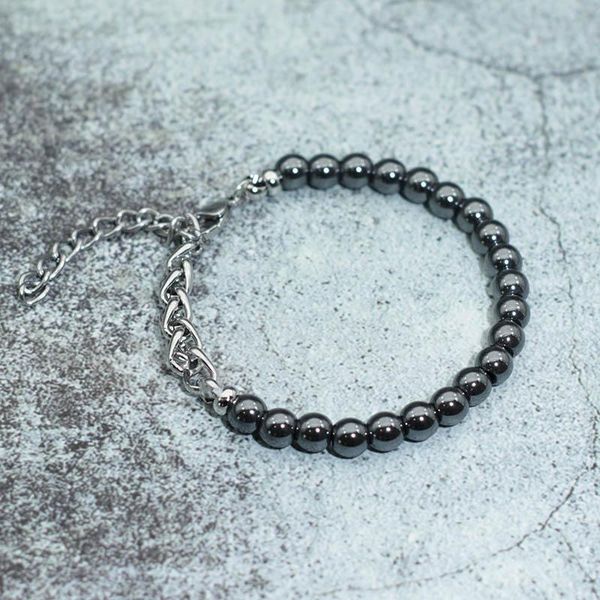 

charm bracelets hiphop rock men stone bracelet 100% stainless steel chain link braslet homme 6mm natural tiger eyes lava map beads braclet j, Golden;silver