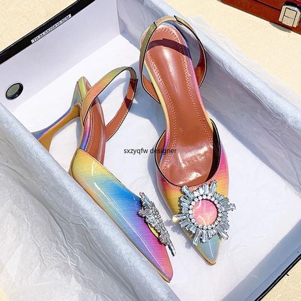 

dress shoes gradient color leather pointed toe single female rhinestone bride wedding wine glass heel women high heels, Black