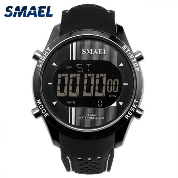 

wristwatches smael men watches outdoor life waterproof sport watch military led digital wrist fashion male clock erkek saat, Slivery;brown