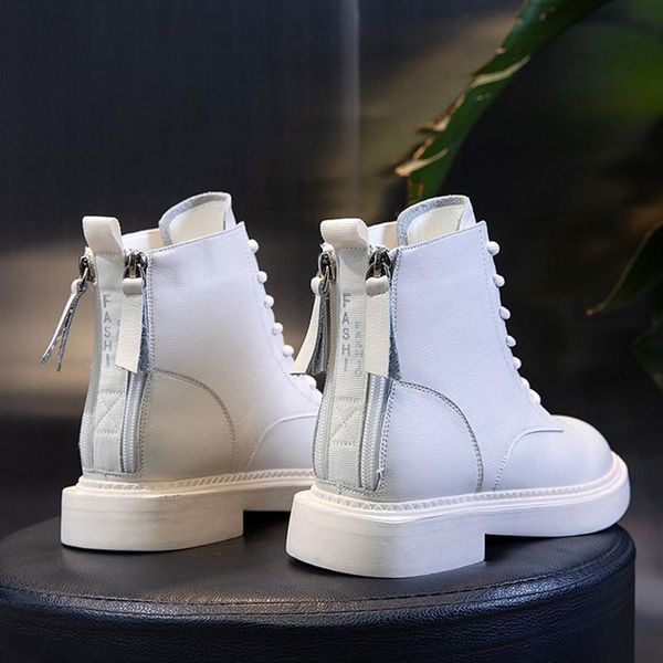 

boots women winter shoes fashion zip ankle woman square heel warm snow boot split leather ladies, Black