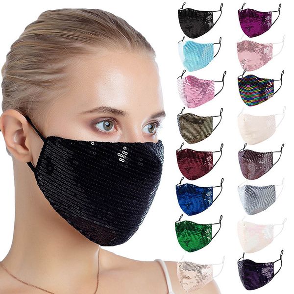

masks fashionable women's ear hanging sequin cotton ice silk washable dust cloth
