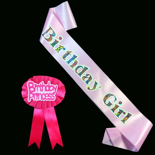 

party favor lovely birthday anniversary women 21 30 40 50 years old brooch 2021 design satin ribbon sash color zebra style