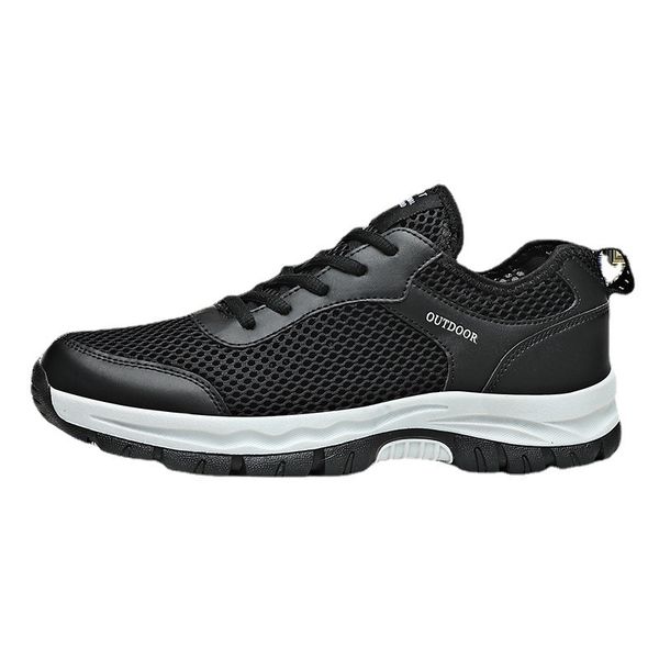 

2021 spring large running breathable flying weaving shallow mouth leisure fashion sports men's sho, Black