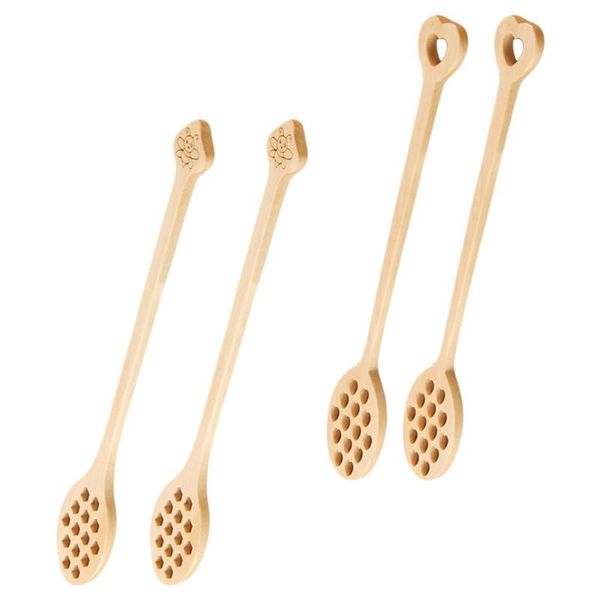 

spoons 4pcs honey stirring scoop wooden dipper durable mixing spoon