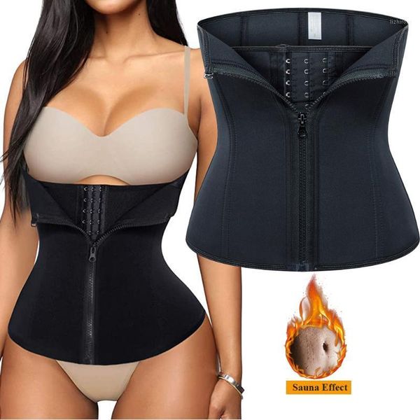 

sauna sweat belt for weight loss neoprene waist trainer body shaper corset slimming belly sheath shapewear women tummy trimmer bustiers & co, Black;white