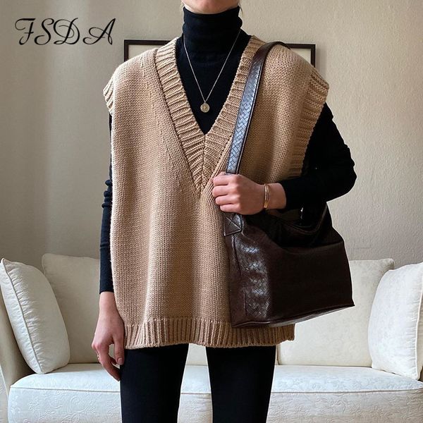 

v neck knitted vest sweater sleeveless women khaki casual pullover black 2021 autumn winter gray jumper fashion, Black;white