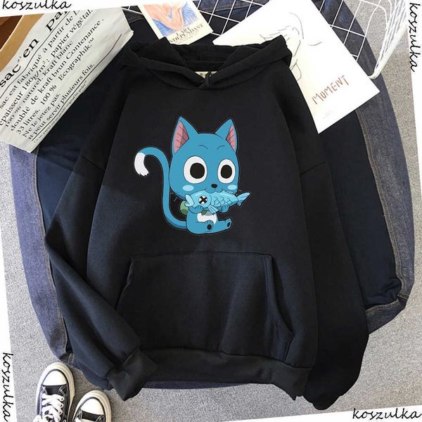 Japonês Anime Fada Cauda Hoodie Mulheres Hoodies Casual Pullover Hoodied Harajuku Moletom Plus Size Hoody 210930