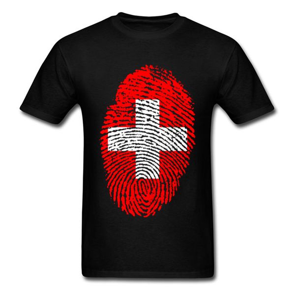 

ccccsportclothing for men switzerland flag fingerprint cool tshirt mens custom personalized tees cotton brand new t shirt, Black;yellow