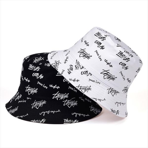 

double side kawaii cotton thug life printing bucket hats women panama hat men sunbonnet fedoras outdoor fisherman beach caps, Blue;gray