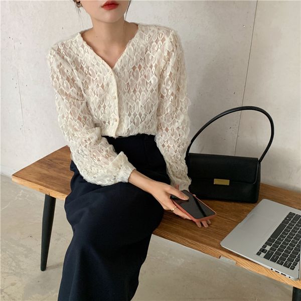 

embroidery lace womens blouses summer femme casual women shirt long sleeve girls blouse plus size blusas white 210417