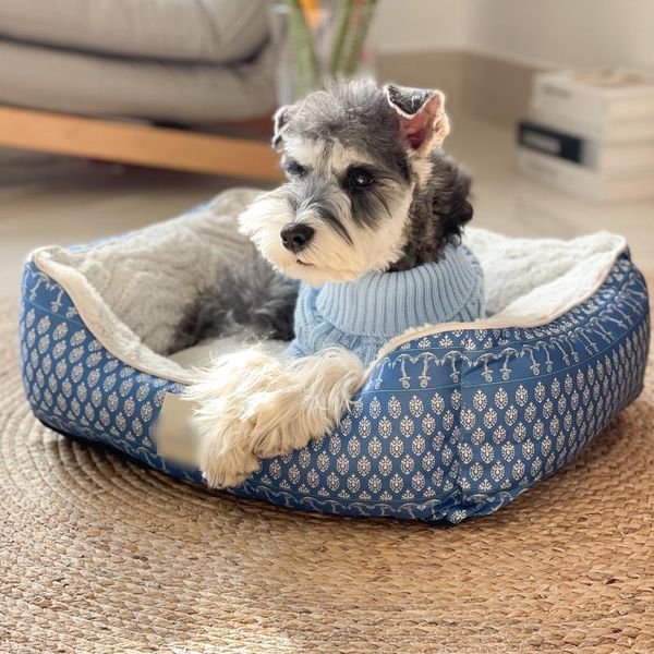 

cat beds & furniture bohemian dog and litter blue soft plush pet basket mat mattress memory foam cushion for dogs sleeping bag
