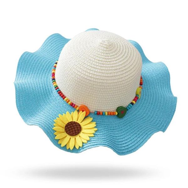 

caps & hats summer sun baby straw hat girls boys breathable cap for kids pography props flower, Yellow