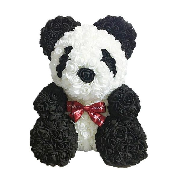 

decorative flowers & wreaths rose panda black and white with tie valentine's day gifts children toy