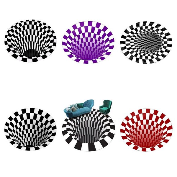 

carpets 3d round carpet optical illusion non slip area rug anti-slip floor mat for home living room