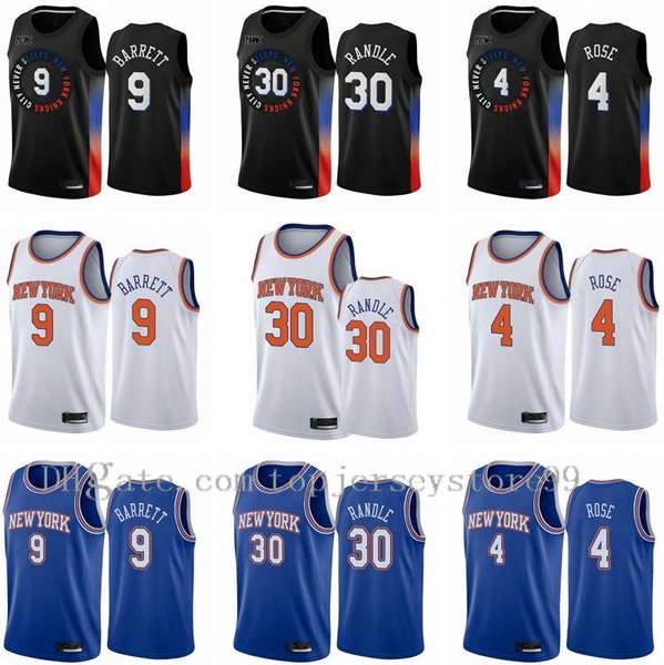 

vintage obi in rj 9 barrett derrick rose julius randle newyorkknicksmen black city 2020-21 swingman basketball jersey edition size s-2xl, Black;red