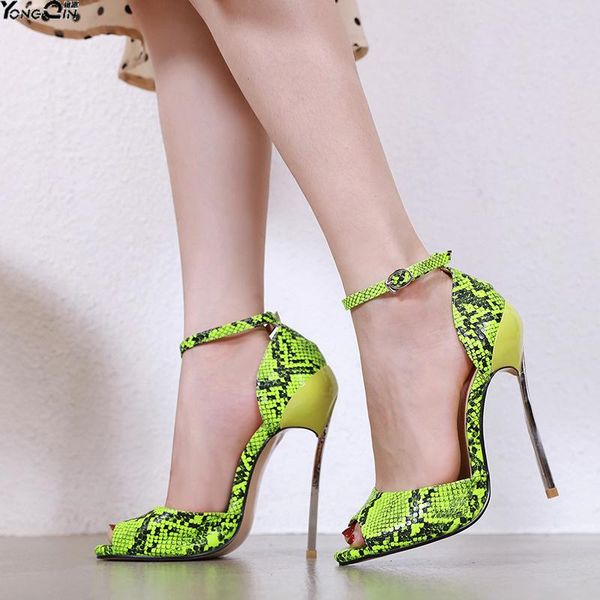 

super high heel stiletto snake peep toe women sandals shoes size 35-42, Black