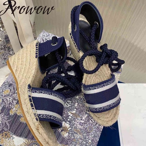 

70% off wholesale flip-flops prowow new summer gladiator lace up luxury women espadrilles vacation flats sandals shoes zapatos mujer, Black