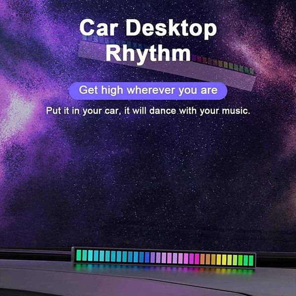 

interior&external lights 1pcs led strip light sound control pickup rhythm music atmosphere colorful tube usb energy-saving lamp ambient