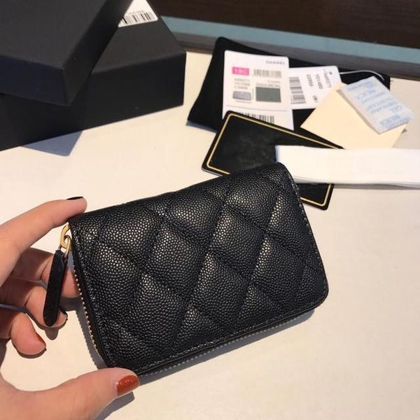 

handbags women wallet designer card bag classic lingge caviar zipper pocket mini wallets, Red;black