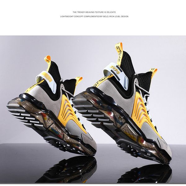 

2021 high socks running shoes multi dark navy large size breathable surface casual shoe korean version men's fashion popcorn soft soles