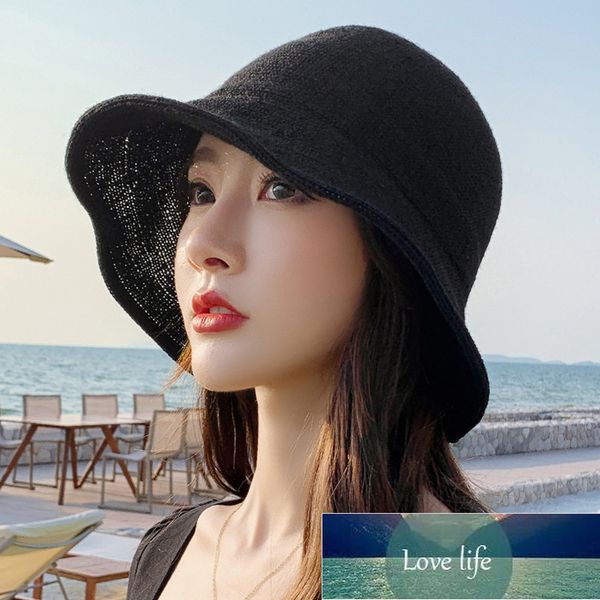 Nuovissimo cappello di paglia estivo da donna Moda da viaggio Panama Tendenza femminile Cappello da secchiello Lady Parasole Cappucci da sole traspiranti Prezzo di fabbrica design esperto Qualità Ultimo stile