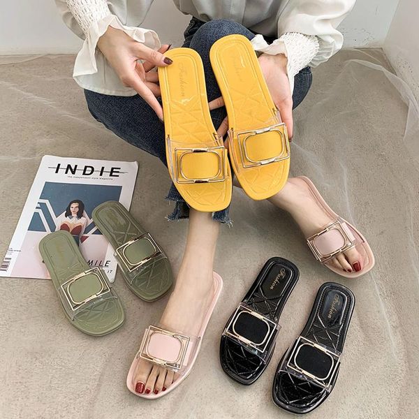 

slippers summer flat slides sandals women casual flip flops beach home anti skid female bath tux82, Black