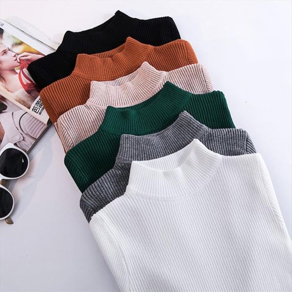 

autumn winter thin knitted women sweaters female pullover plus size turtleneck basic bottoming warm, White;black