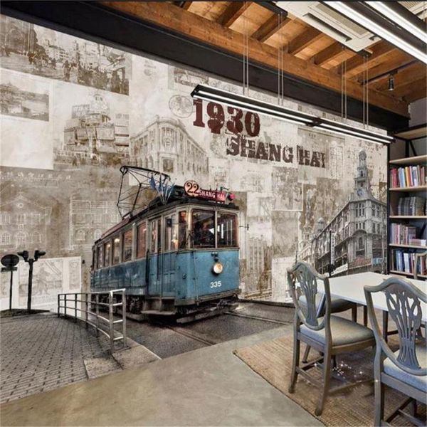 

custom size 3d po wallpaper mural living room bed 1930 shanghai city picture sofa tv backdrop for wall wallpapers